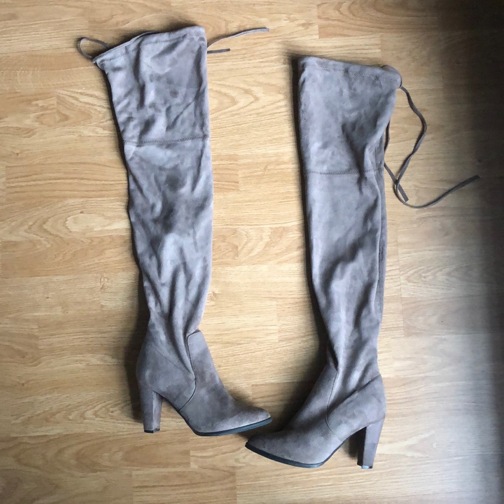 Catherine Malandrino Gray Heeled Over the Knee Boots